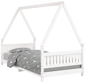 Giroletto per bambini bianco 90x200cm in legno massello di pino