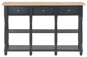 Tavolo consolle nero 120x30x76 cm in mdf