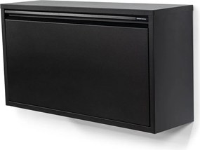 Scarpiera nera in metallo con ante ribaltabili/da parete 75x41x22 cm Billy – Spinder Design