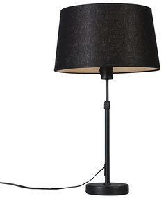 Lampada da tavolo nera con paralume nero 35 cm regolabile - Parte