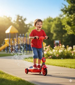 Monopattino Elettrico a Batteria 3 Ruote per Bambini Sparabolle con Licenza Disney Cars...