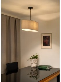 Duolla - Lampadario a sospensione con filo OVAL 1xE27/15W/230V grigio