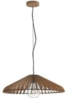 Lampadario a sospensione CALDER in legno naturale con cavo in tessuto 30 cm.