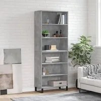 Credenza Grigio Sonoma 69,5x32,5x180 cm Legno Multistratocod mxl 101619