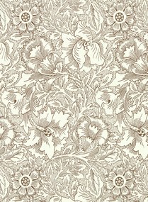 Morris & Co Carta da parati Poppy - Cream/ Chocolate