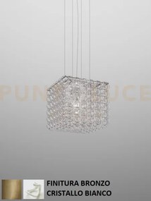 Giogali sospensione cub bianco e bronzo opaco 3 luci attacco e27 i...