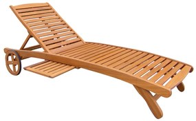 SILIS - lettino prendisole in legno massiccio di acacia con ruote