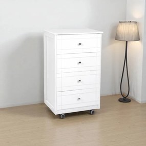 Carrello da cucina Cassettiera con piano legno Giada BIANCO