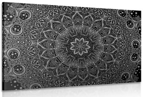 Stampa su tela – Mandala orientale in bianco e nero