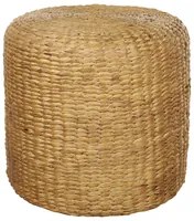 Pouf naturale marrone chiaro giacinto d'acqua 40 cm polistirolo riempimento ottomana stile Boho soggiorno