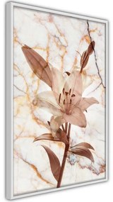 Poster Lily on Marble Background