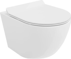 Mexen Lena vaso wc Rimless Tornado con sedile a chiusura rallentata slim, duroplast, bianco lucido - 30224000T