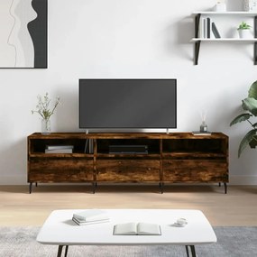 Mobile Porta Tv Rovere Fumo 150x30x44,5 Cm İn Legno Multistrato /