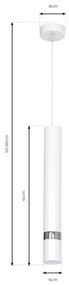 Eko-Light Lampada a sospensione Joker, bianco/argento, 1 luce