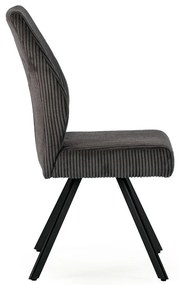 Set di 2 sedie da pranzo in velluto a coste grigio scuro Anibal - Marckeric