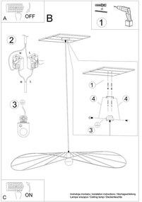 Apparecchio a sospensione nero ø 140 cm Elliot - Sollux