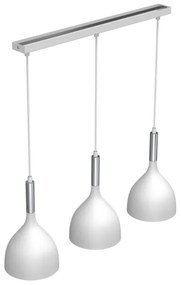 Lampadario a sospensione con filo NOAK 3xE27/15W/230V bianco/cromo