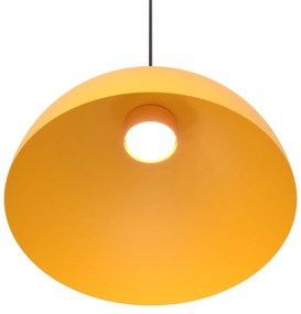 Lampadario Minimal Efesto Acciaio Nero Arancione 1 Luce Gx53