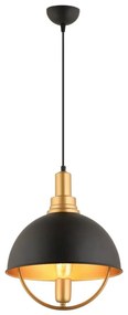 Lampadario a cavo MONZA 1xE27/40W/230V diam. 30 cm nero/oro