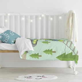 Biancheria da letto per bambini in puro cotone Happynois , 115 x 145 cm Train - Mr. Fox