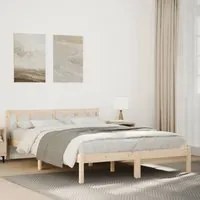 Letto Extra Lungo senza Materasso 140x220cm Legno Massello Pino 852448