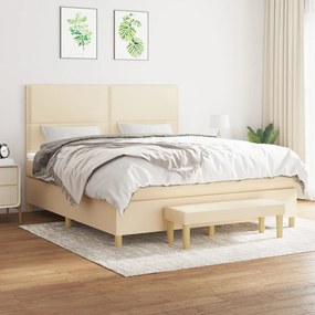 Giroletto A Molle Con Materasso Crema 160x200 Cm İn Tessuto /