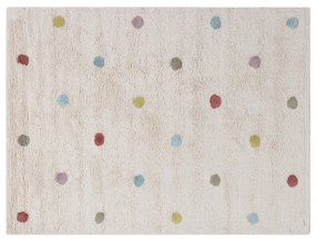 Tappeto bambino in cotone beige motivo poid multicolore 100 x 150 cm DADA