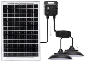 Aigostar - Lampadario solare LED con sensore 2xLED/35W/12V 6000 mAh 6500K diametro 15 cm