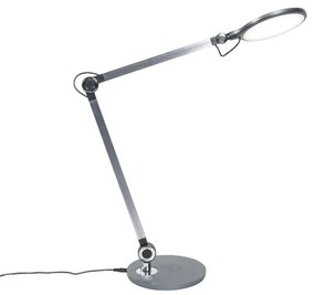 Lampada da tavolo di design grigia con LED con touch e caricabatterie a induzione - Don