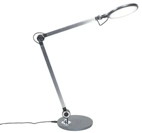 Lampada da tavolo di design grigia con LED con touch e caricabatterie a induzione - Don