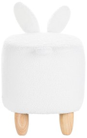 Pouf di tessuto bianco BUNNY Beliani