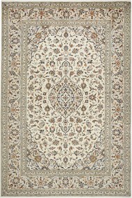 Kashan Tappeto 300x200 Beige (Iran) Annodato A Mano