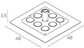 Plafoniera Moderna Floppy Metallo Bianco 8 Luci Gx53