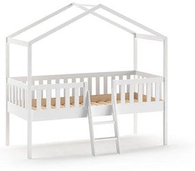 Letto per bambini in legno di pino bianco rialzato 90x200 cm DALLAS - Vipack