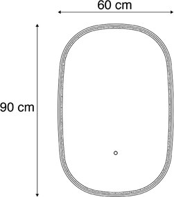 Specchio da bagno rame con LED dimmerabile a 3 livelli con touch ovale - Miral