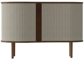 Cassettiera bassa marrone-beige in rovere con ante scorrevoli 100x67 cm Audacious - UMAGE