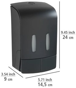 Dispenser di sapone in plastica nero da parete 0,96 l Tartas - Wenko