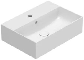 Globo T Edge Lavabo 51x37 Sospeso O Appoggio Con Bordo Rubinetteria In Ceramica Bianco Lucido