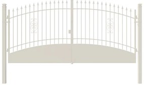 Cancello manuale con serratura elettrica Marmolada in ferro, apertura centrale, L 408.5, H 165-195 cm, di colore bianco