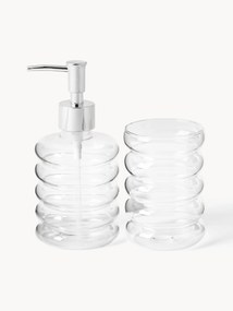 Set di 2 accessori da bagno in vetro soffiato Bubbly