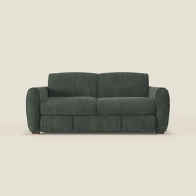 Kaleo Divano letto moderno con materasso H17 cm - in raffinato tessuto impermeabile T26 verde oliva
