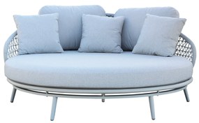 WAVEL - divano da giardino circolare in alluminio con cuscini