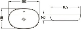 Mexen Adel lavabo da appoggio 60 x 41 cm, bianco - 22166000
