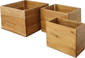 SMITH - set di 3 cassette in legno di mogano