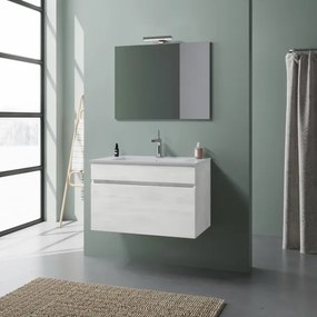 Mobile Bagno Sospeso 1 Cassettone 80 Cm Bogotà Rovere Bianco