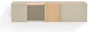 Cassettiera bassa beige/naturale in rovere 110x23 cm Otto - Teulat