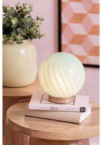 Lampada da tavolo verde chiaro con paralume in vetro (altezza totale 17 cm) Summer Globe – Leitmotiv