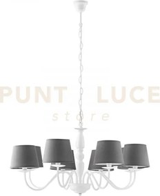 Lampadario favolabianco e grigio 8 luci attacco e14 79,3x122,5cm in...