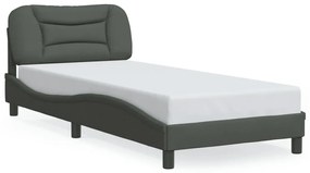 Giroletto Con Led Senza Materasso Grigio Scuro 90x190cm Tessuto /