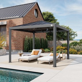 PRIMEYARD Gazebo da giardino 3x3m, Hardtop, senza teli laterali - (300659)
